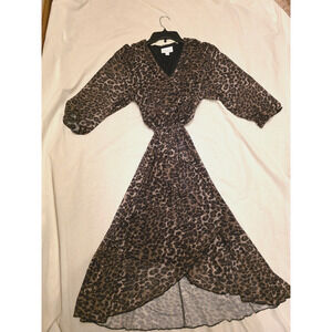 Morgan Taylor Animal Print Asymmetrical Maxi Dress